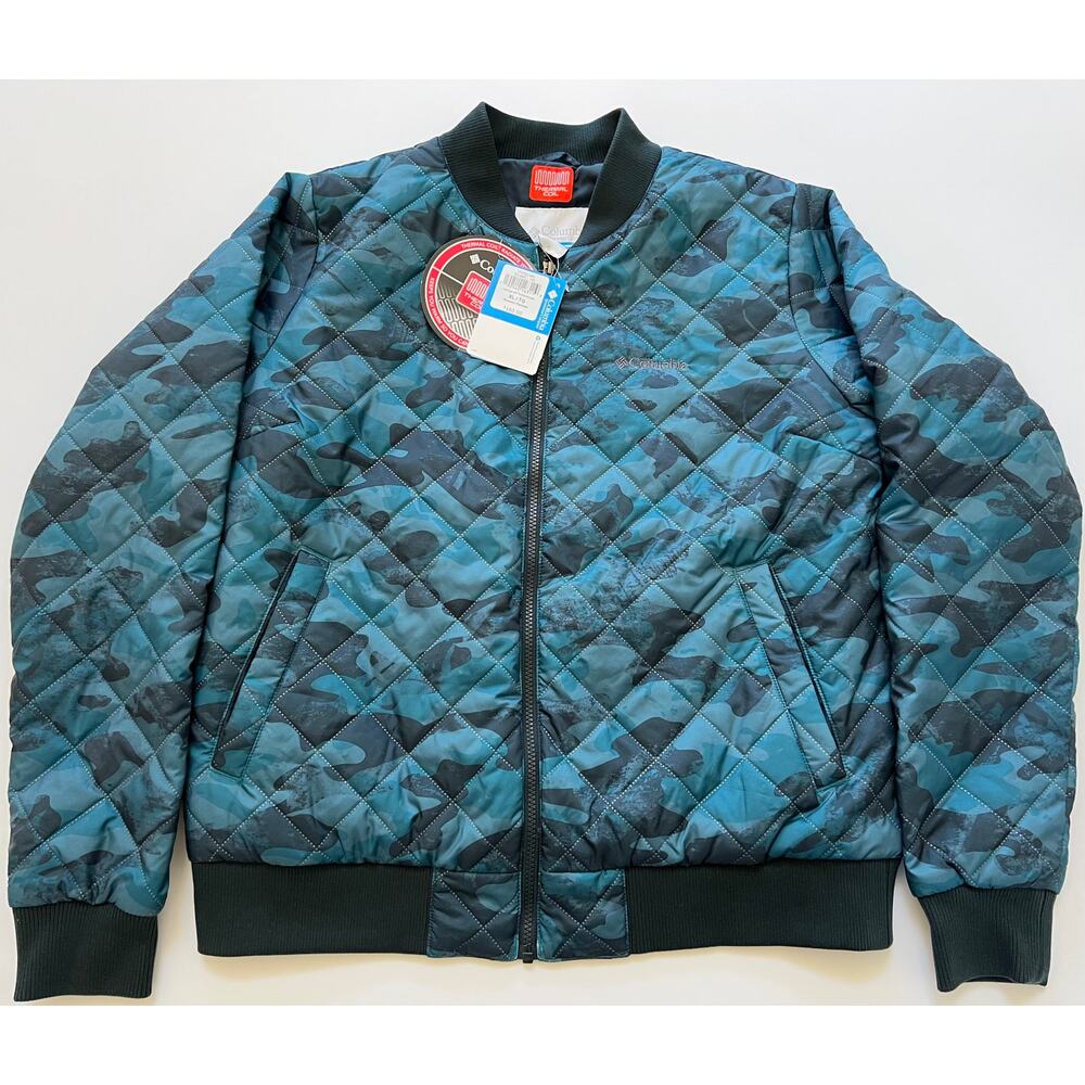 Columbia Hawlings Hill Bomber Jacket Thermal Coil-Blue Black Camo Size XL $160 - Picture 7 of 10